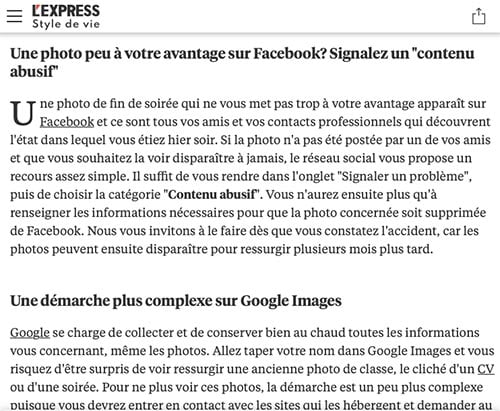 dangers des publications de photos privees sur facebook