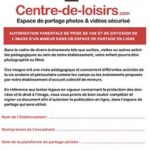Autorisation parentale de diffusion de photos en accueil de loisirs